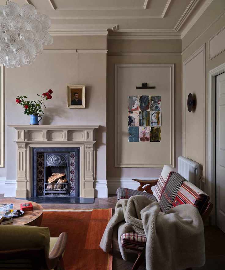 Farrow & Ball warm neutrals living room
