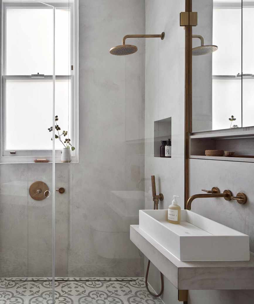 bathroom with statement tiles