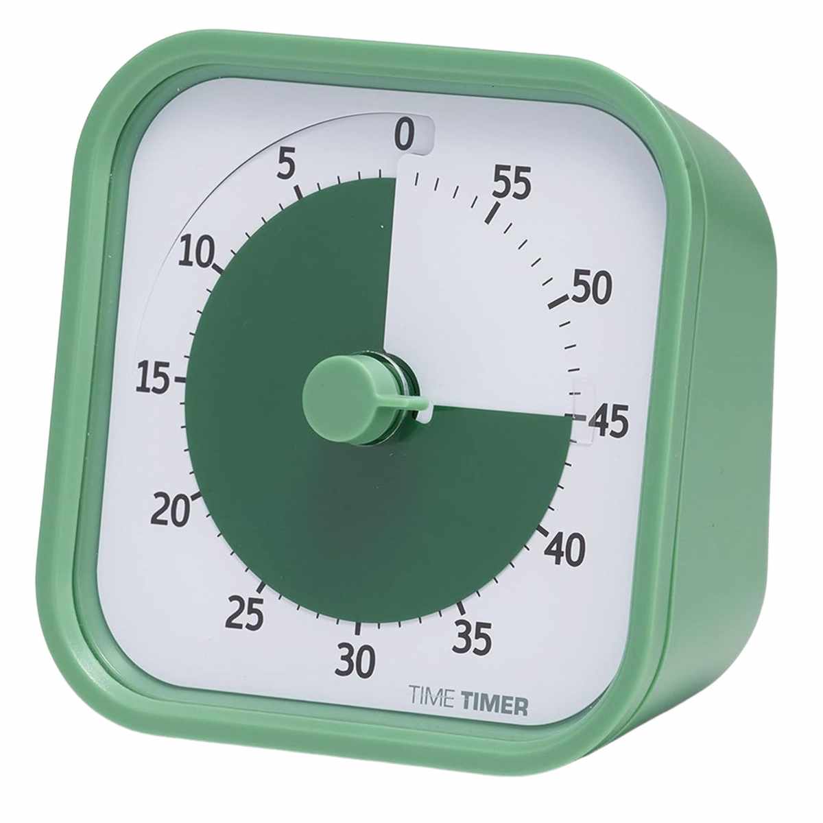 A green and white timer