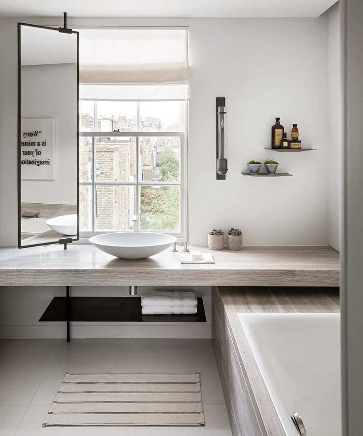 A Scandinavian-inspired white bathroom