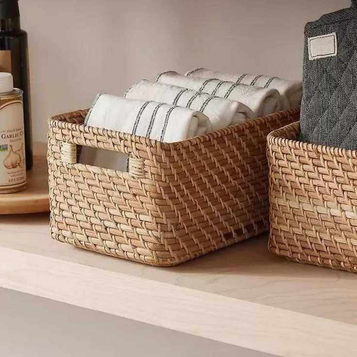 Woven storage baskets
