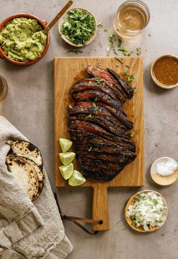 carne asada steak tacos recipe, gathering board