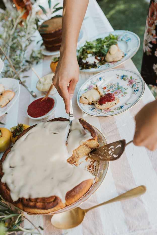 Deliciously plated cinnamon rolls
