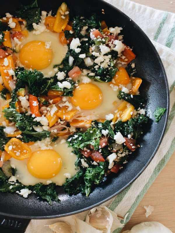 mexican baked eggs in pan