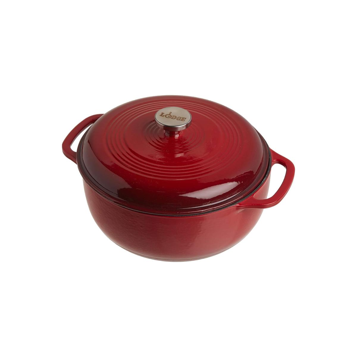 Lodge 6 Quart Enameled Cast Iron Dutch Oven with Lid