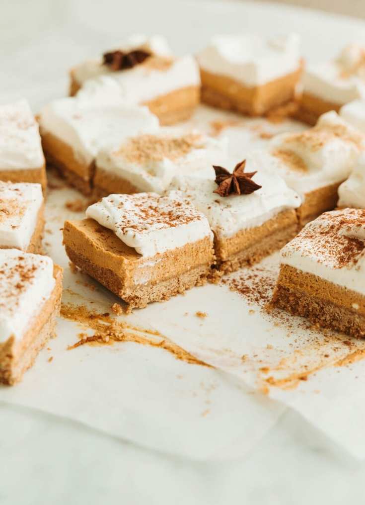 no bake pumpkin pie bars for thanksgiving