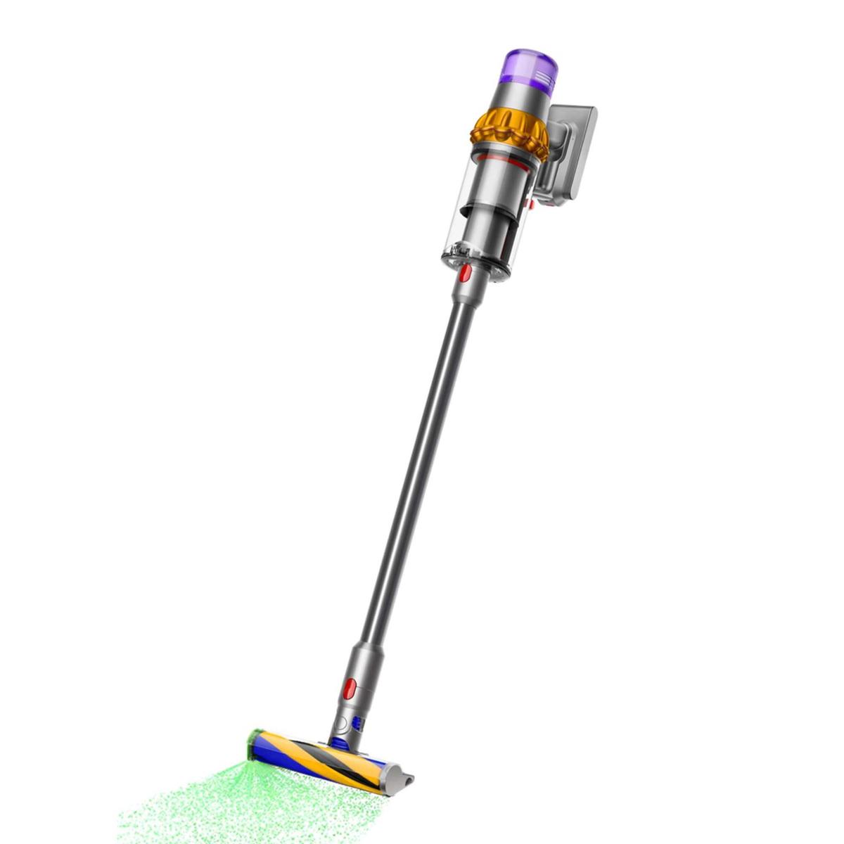 A Dyson V15 Detect cordless vacuum cleaner against a white background
