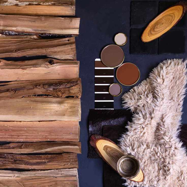 navy blue and wooden theme moodboard