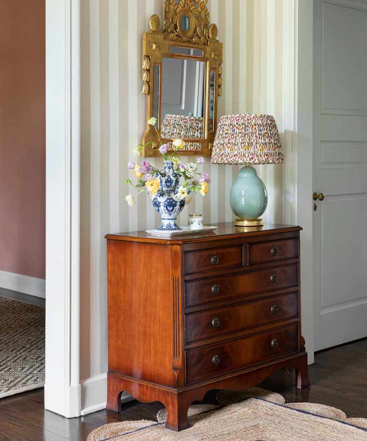Hallway with antique mahogany sideboard
