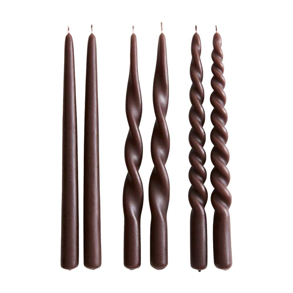 Brown 6-Pack Taper Candles