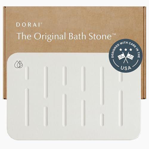 Dorai Home Bath Stone Mat 23.6"x15.4" &amp;ndash; Luxury Diatomite Stone Mat, Quick-Dry, Non-Slip, Rain Sandstone