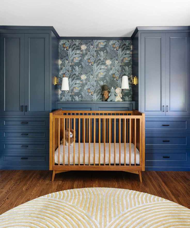 Nursery wardrobes painted in Hale Navy