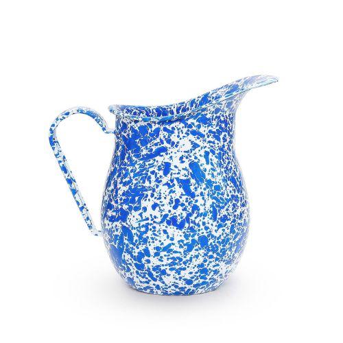 Blue and white splatter jug