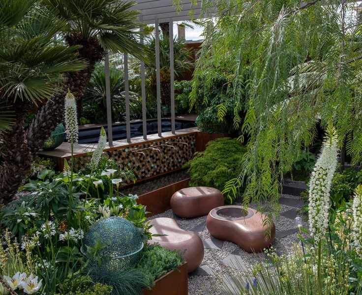 garden swim spa recessed in wooden decking