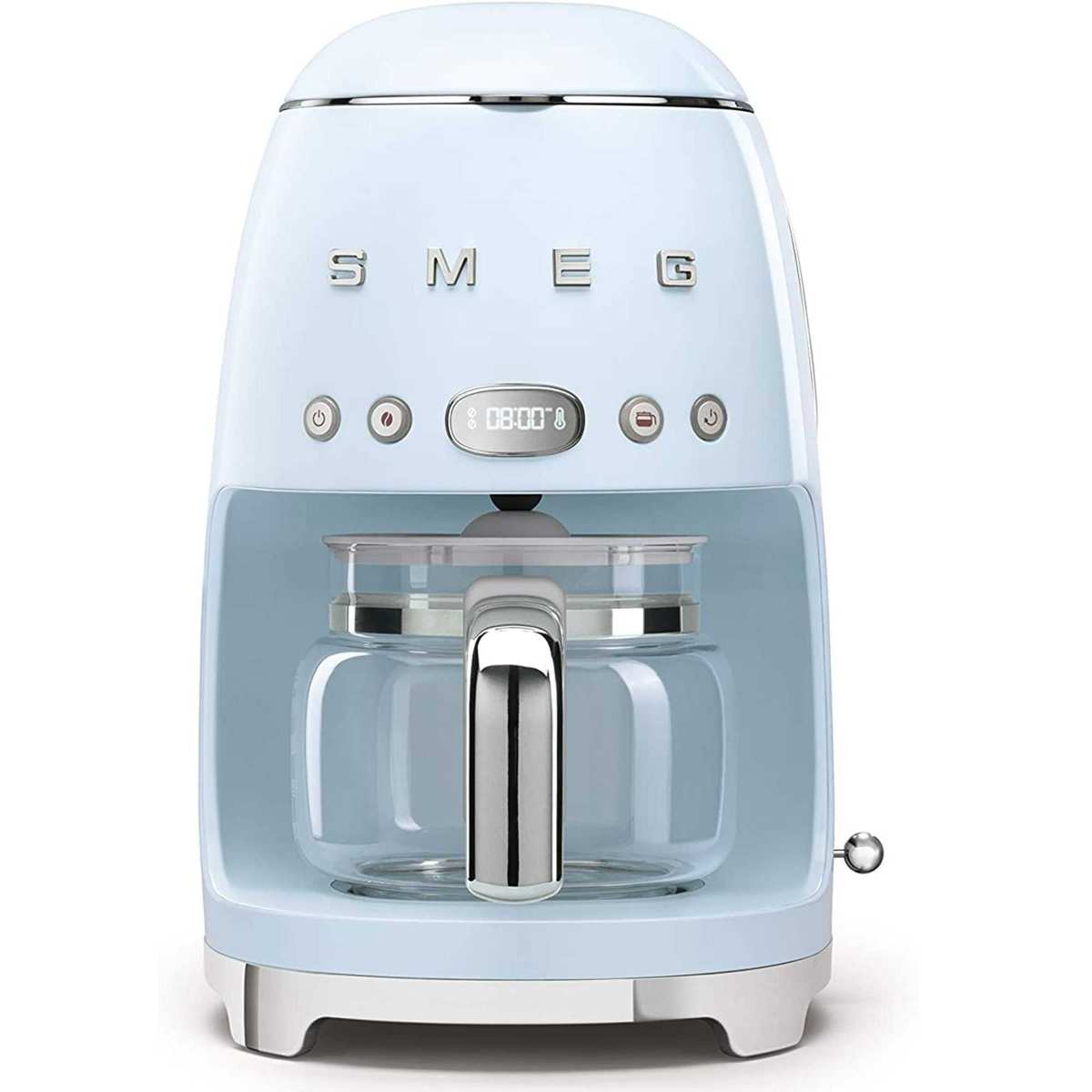 Smeg drip coffee maker in pastel blue