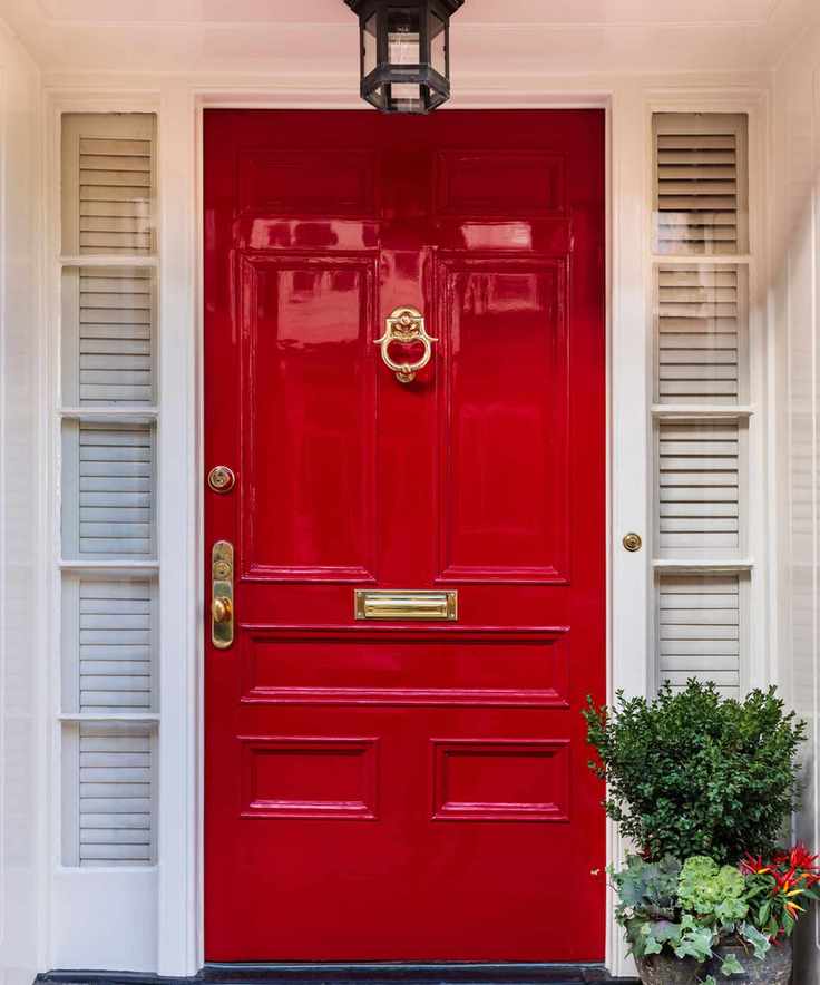 Red front door