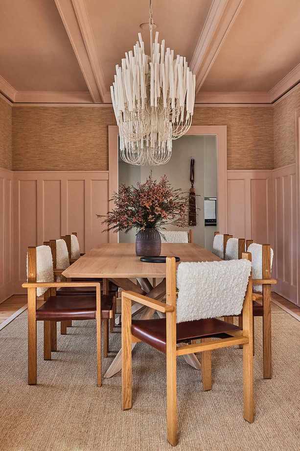 Dining room with wainscoting
