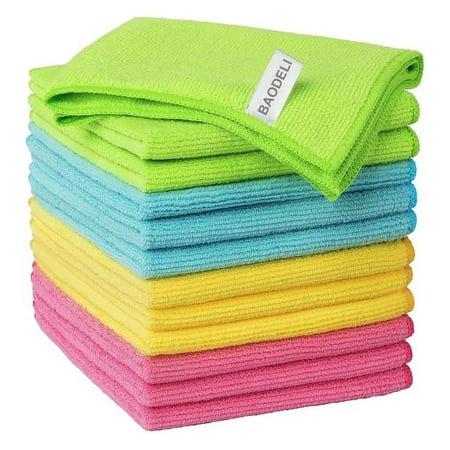 Baodeli Microfiber Cleaning Cloths, All-Purpose Microfiber Towels, Streak Free Cleaning Rags, Pack of 12, Multicolour&amp;#65292;size:12" X 12"
