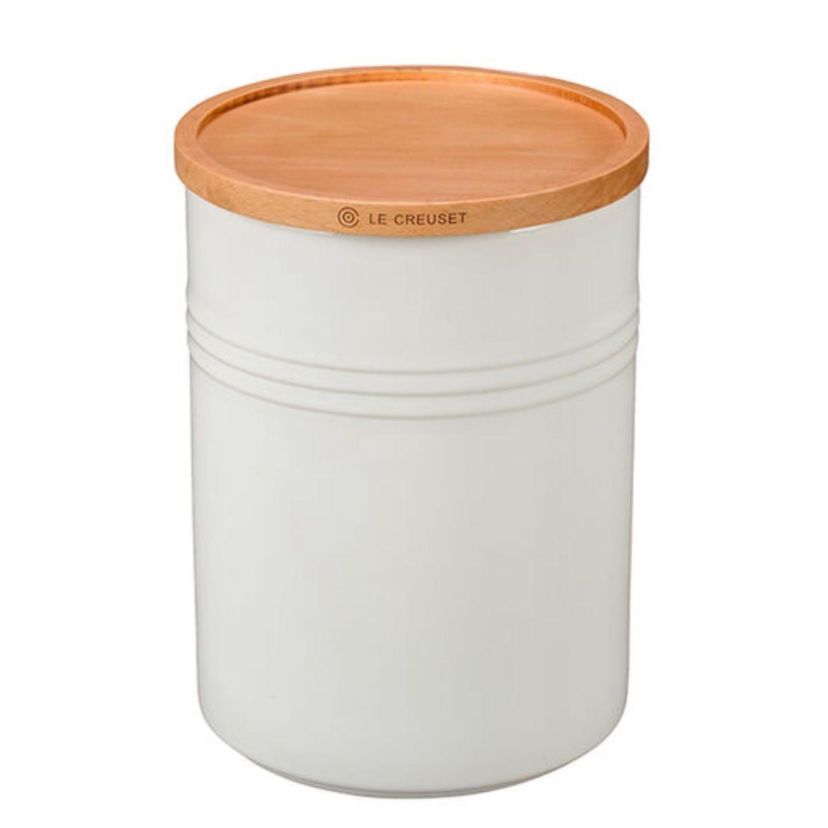 Le Creuset Stoneware canister on a white background