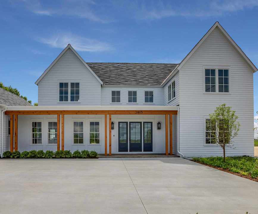 modern driveway in US