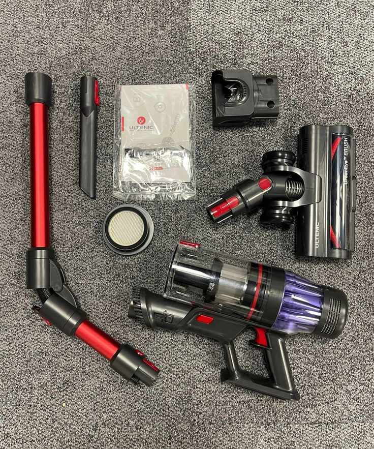 Ultenic U16 Flex parts displayed on gray carpet