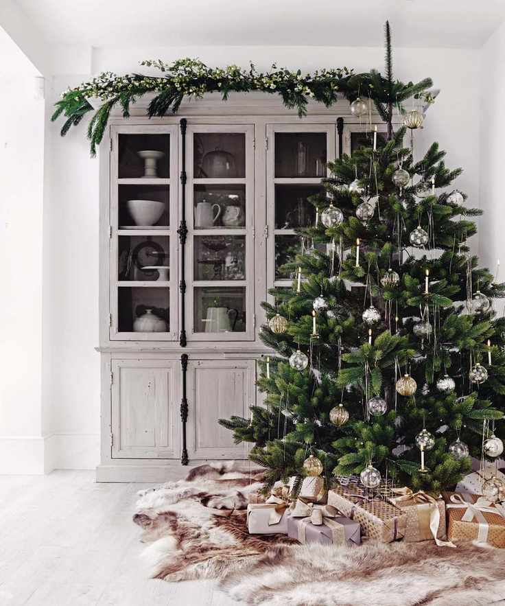 Christmas tree and garland