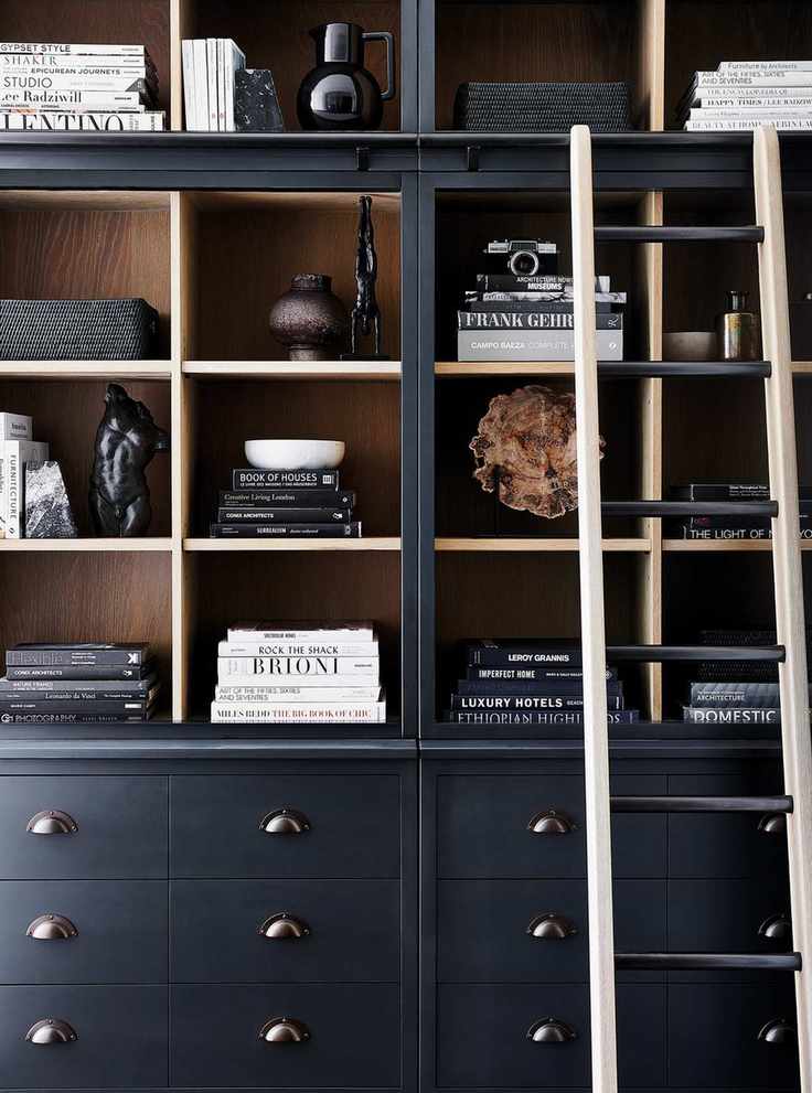 decorating shelves with books