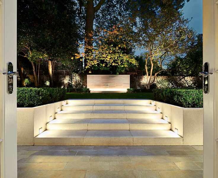 steps with lighting in smart urban garden design