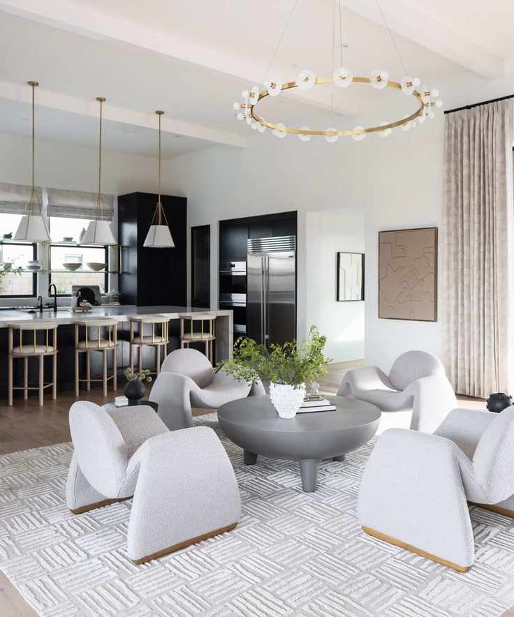 curved chairs in modern home