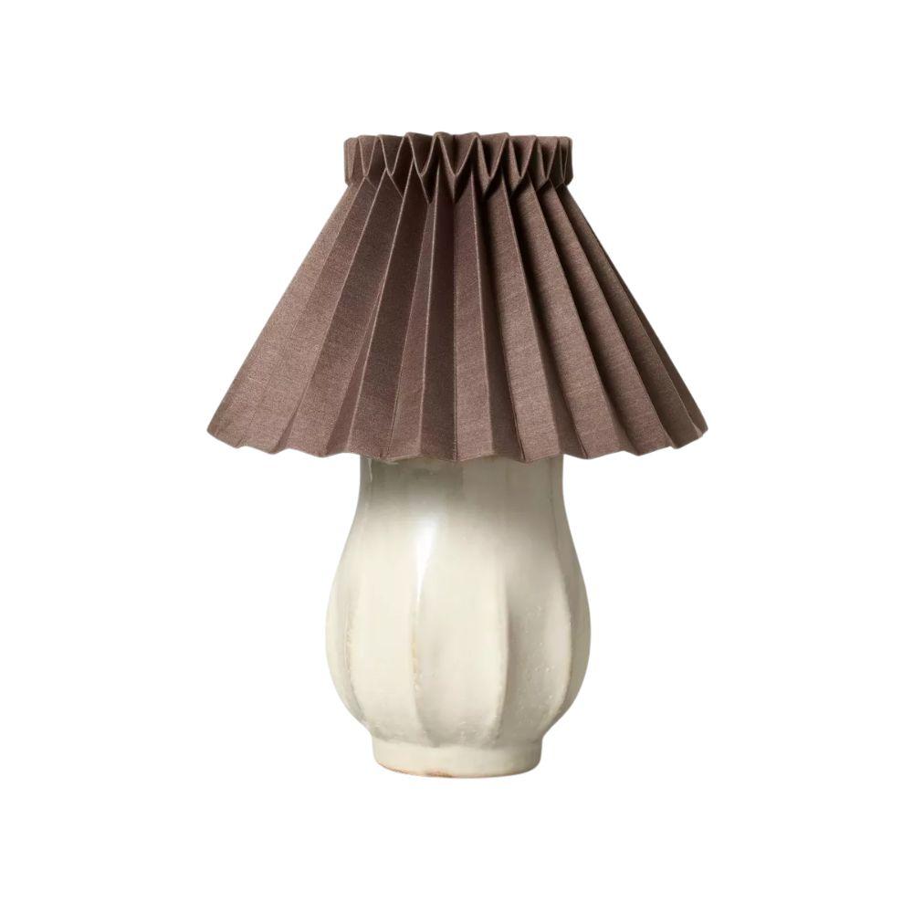 Ceramic with Brown Knife Pleat Table Lamp