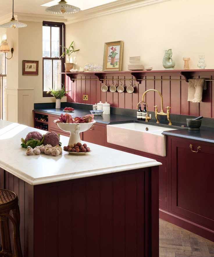 Burgundy kitchen