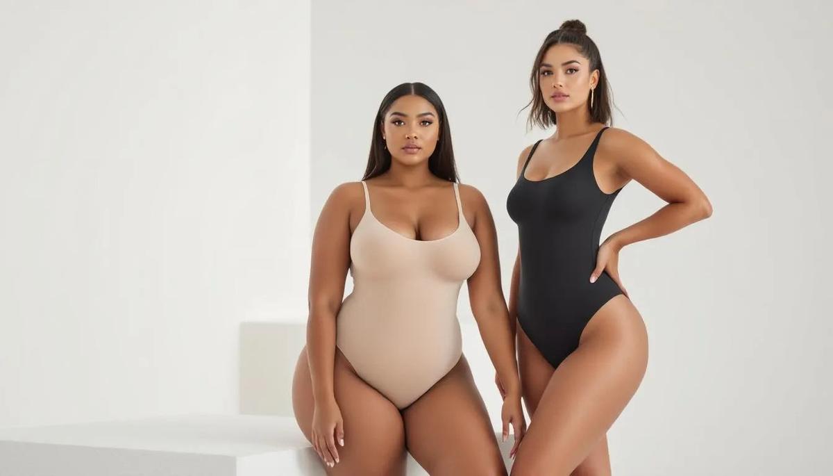 Various types of back fat shapewear including bodysuits and camisoles.