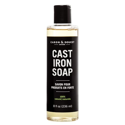 Caron & Doucet - Cast Iron Cleaning Soap | 100% Plant-Based Soap | Best for Cleaning, Restoring, Removing Rust and Care Before Seasoning | for Skillets, Pans & Cast Iron Cookware&hellip; (8 Oz)