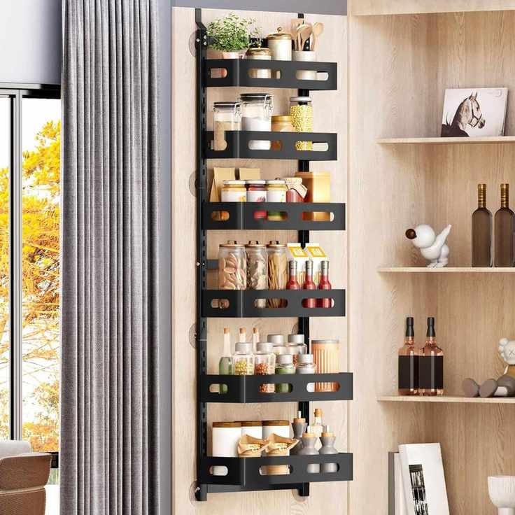 Over door organizer in black metal