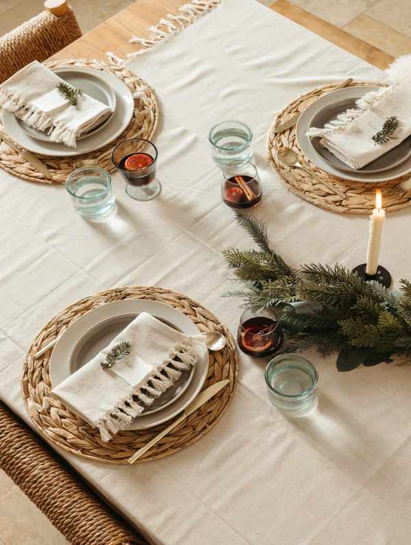 Minimalist holiday set up