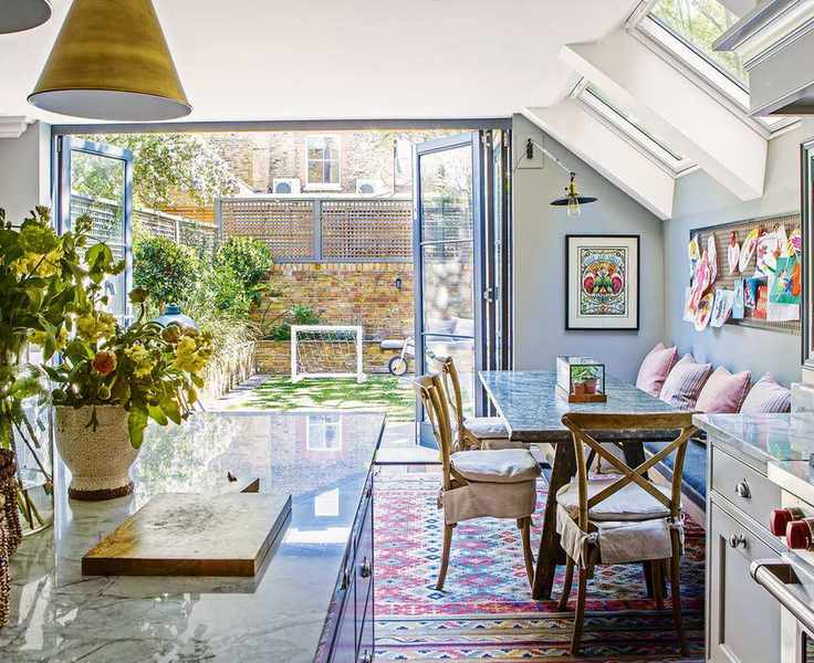 Small dining room ideas with kitchen table and banquet seating