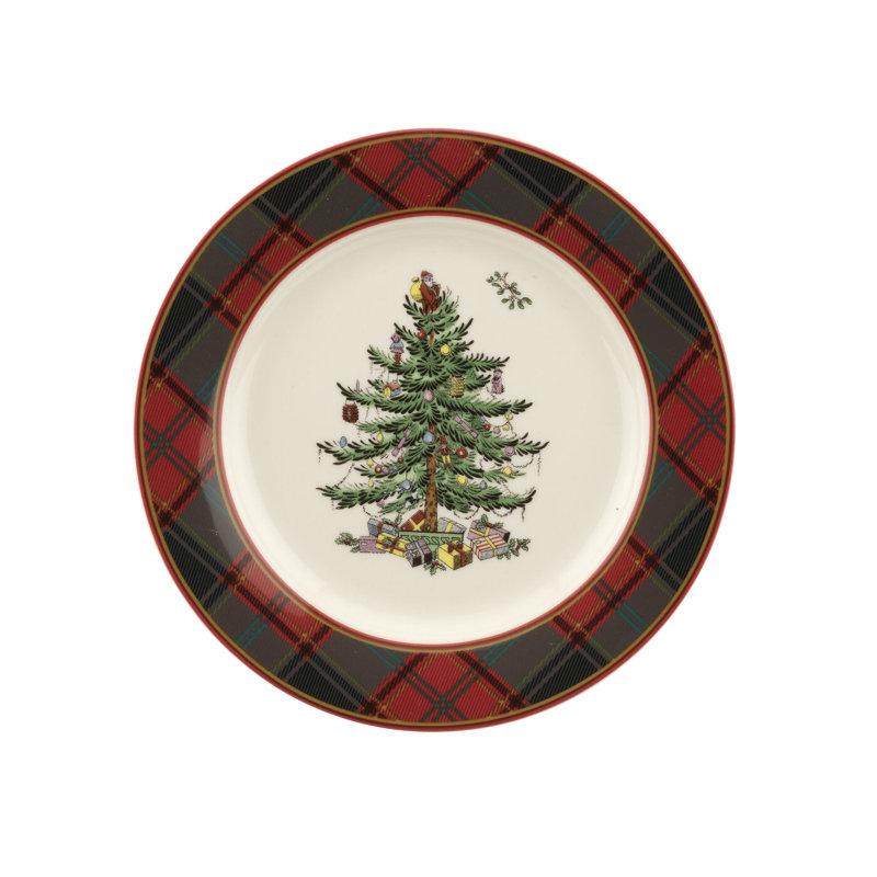 Spode Christmas Tree Tartan Salad Plate 7.75" &amp;amp; Reviews | Wayfair