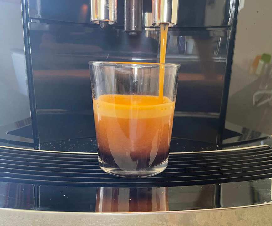 Espresso brewed in the Jura ENA 8