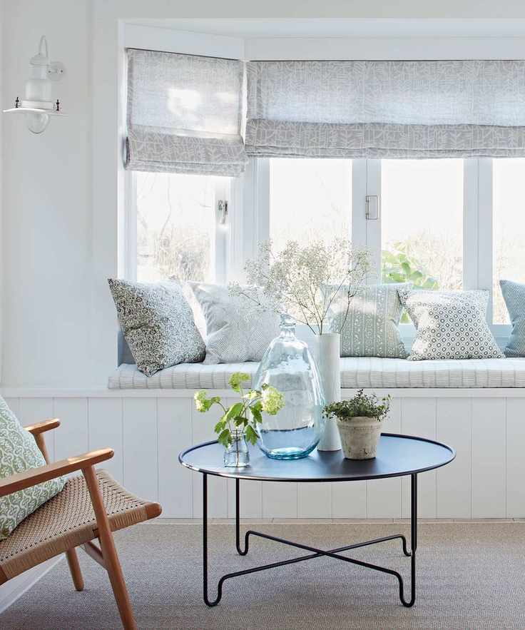 White living room with window seat