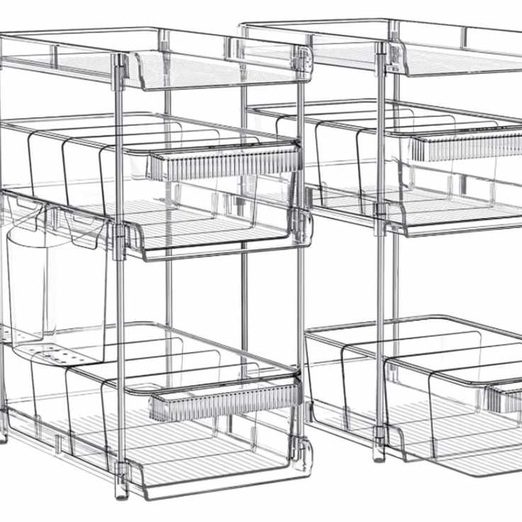 clear storage pull out shelving for under counter cabinets