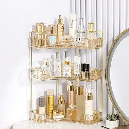 Garmic 3-Tier Bathroom Counter Organizer Countertop Storage Organizer Makeup Organizer Space Saving Vanity Trays &ndash; Gold