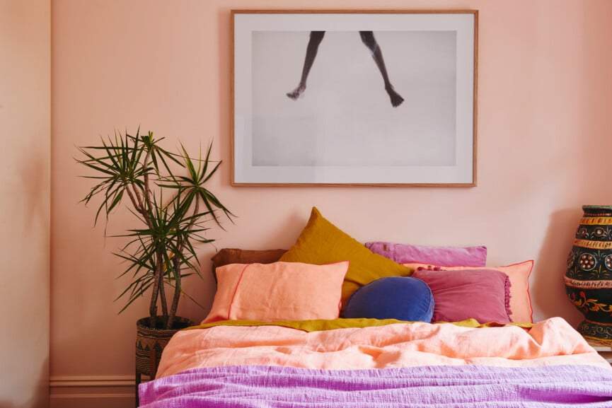 best coral paint colors blush pink bedroom moroccan linen bedding