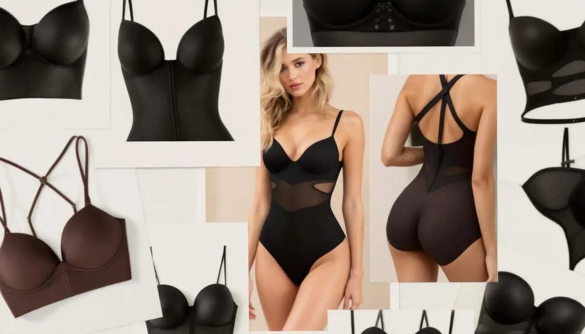 A collage of top-rated strong shapewear items for 2025, highlighting their unique features.