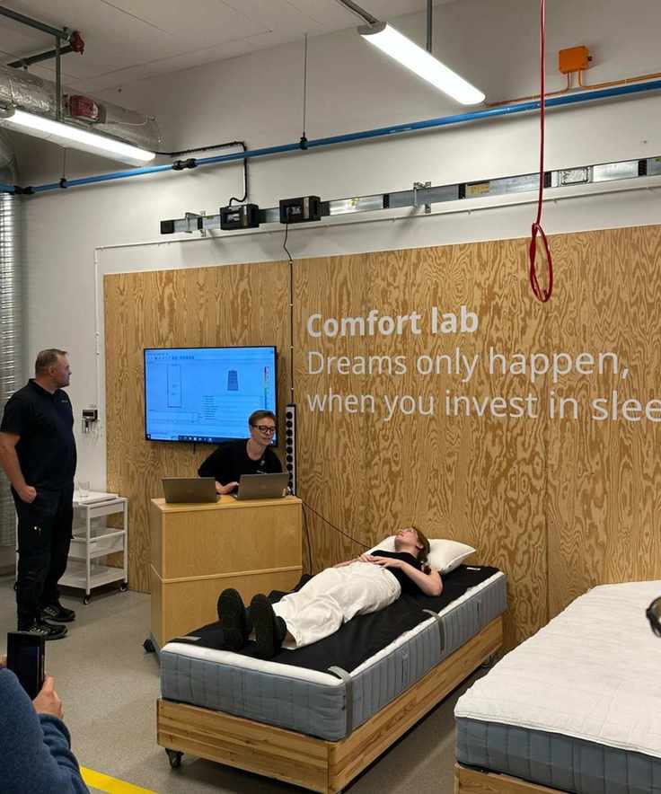 Testing a mattress in the IKEA Comfort Lab.