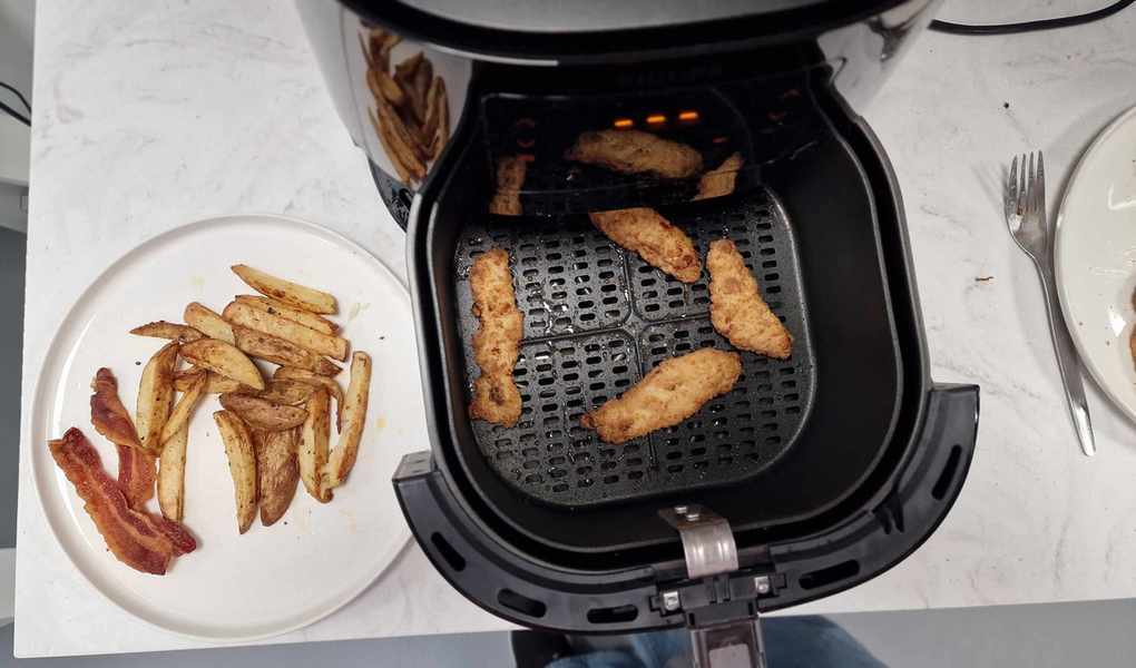 Finished chicken goujons