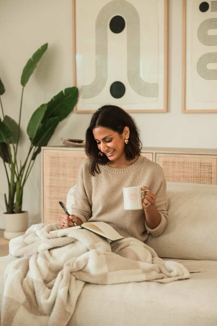 journal and coffee