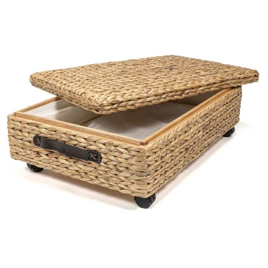 Rolling underbed storage basket
