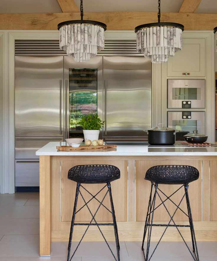 Light wood kitchen with a small peninsula