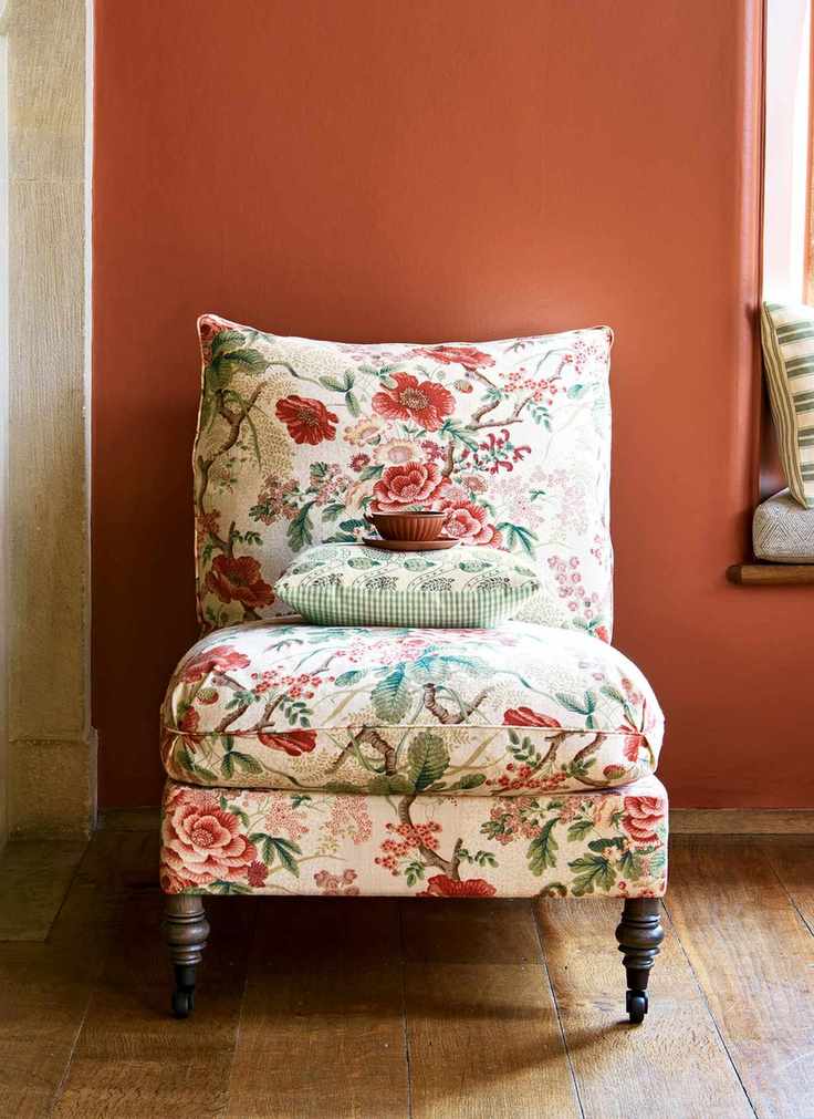 Cozy country living room with terracotta