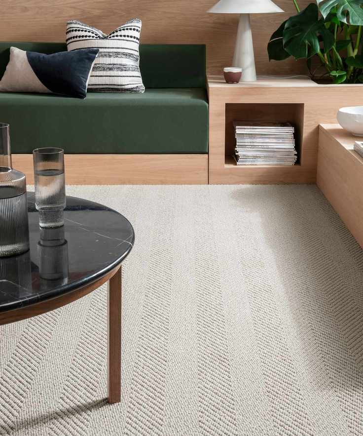 Cream textured carpet in a modern living room